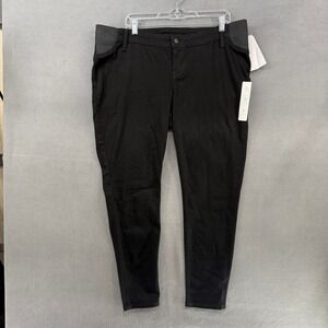 Isabel Maternity Pants by Ingrid & Isabel Black Skinny Side Panel Size 16 NWT